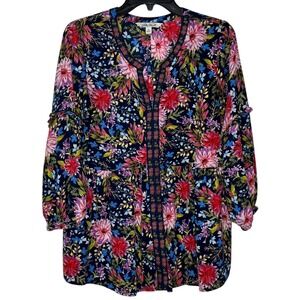 The Pioneer Woman Floral Print Tunic Top Women's Medium Long Sleeve